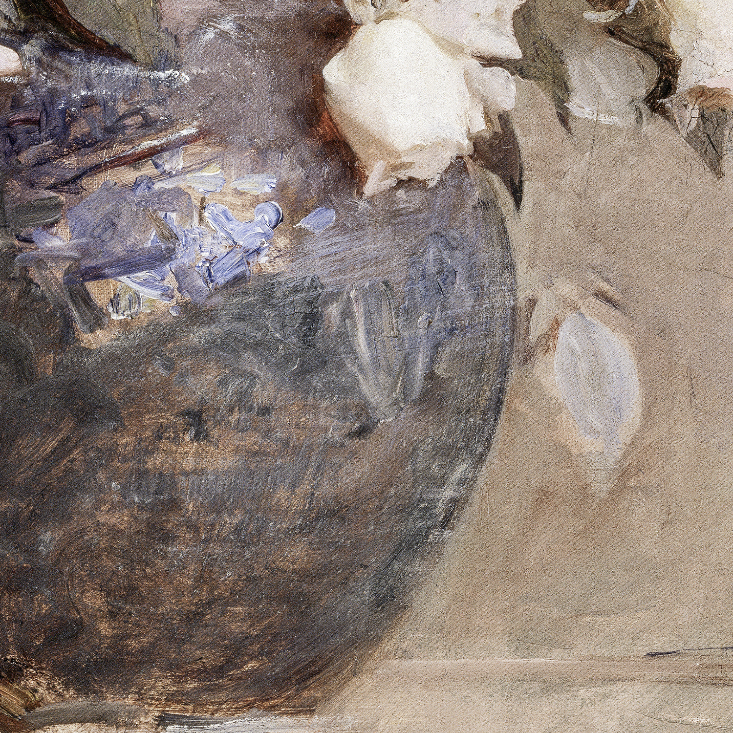 roses in a blue vase detail 2
