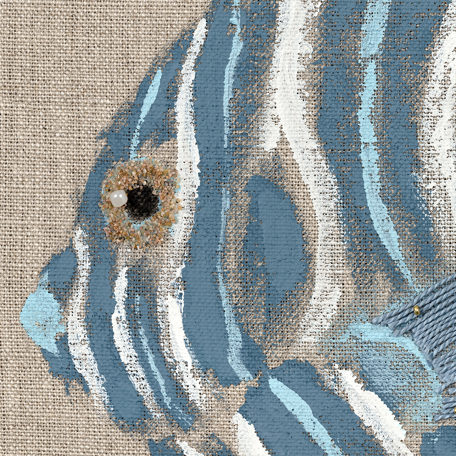 poissons tropicaux sur lin ii detail shot 1