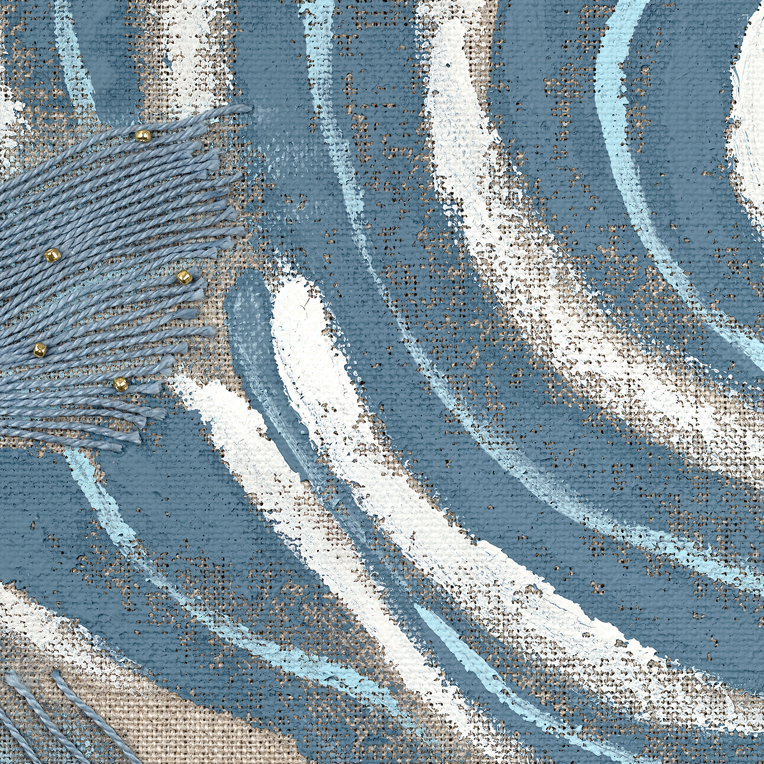 poissons tropicaux sur lin ii detail shot 2