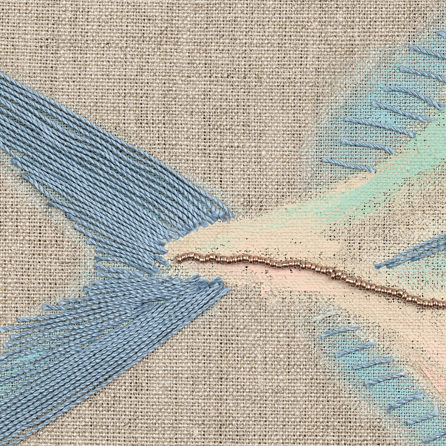 poissons tropicaux sur lin iii detail shot 1