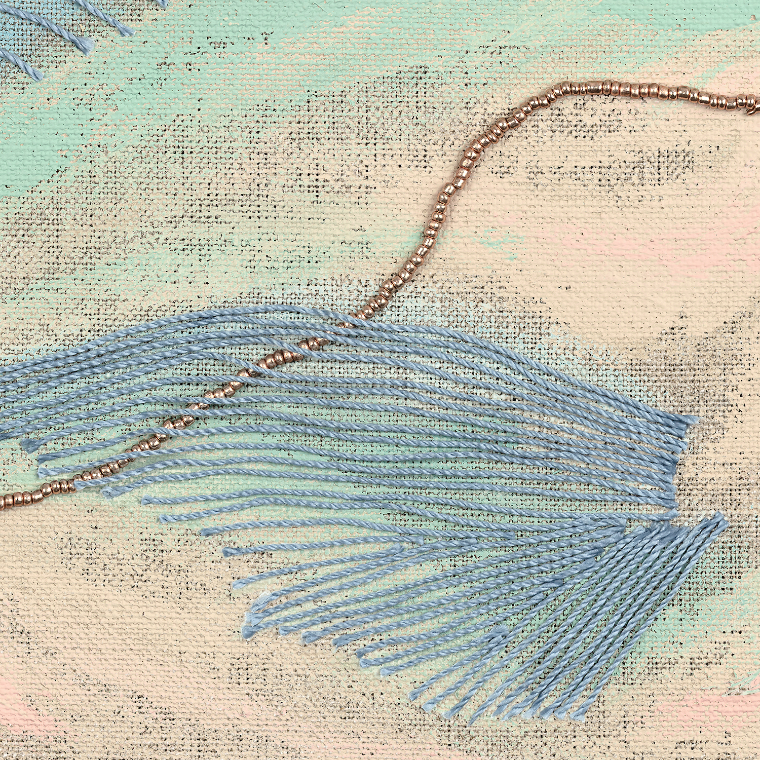 poissons tropicaux sur lin iii detail shot 2