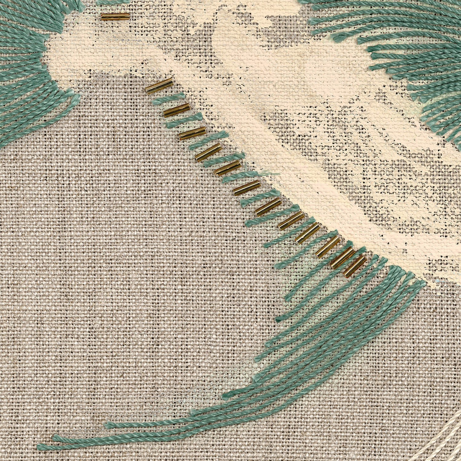 poissons tropicaux sur lin v detail shot 1