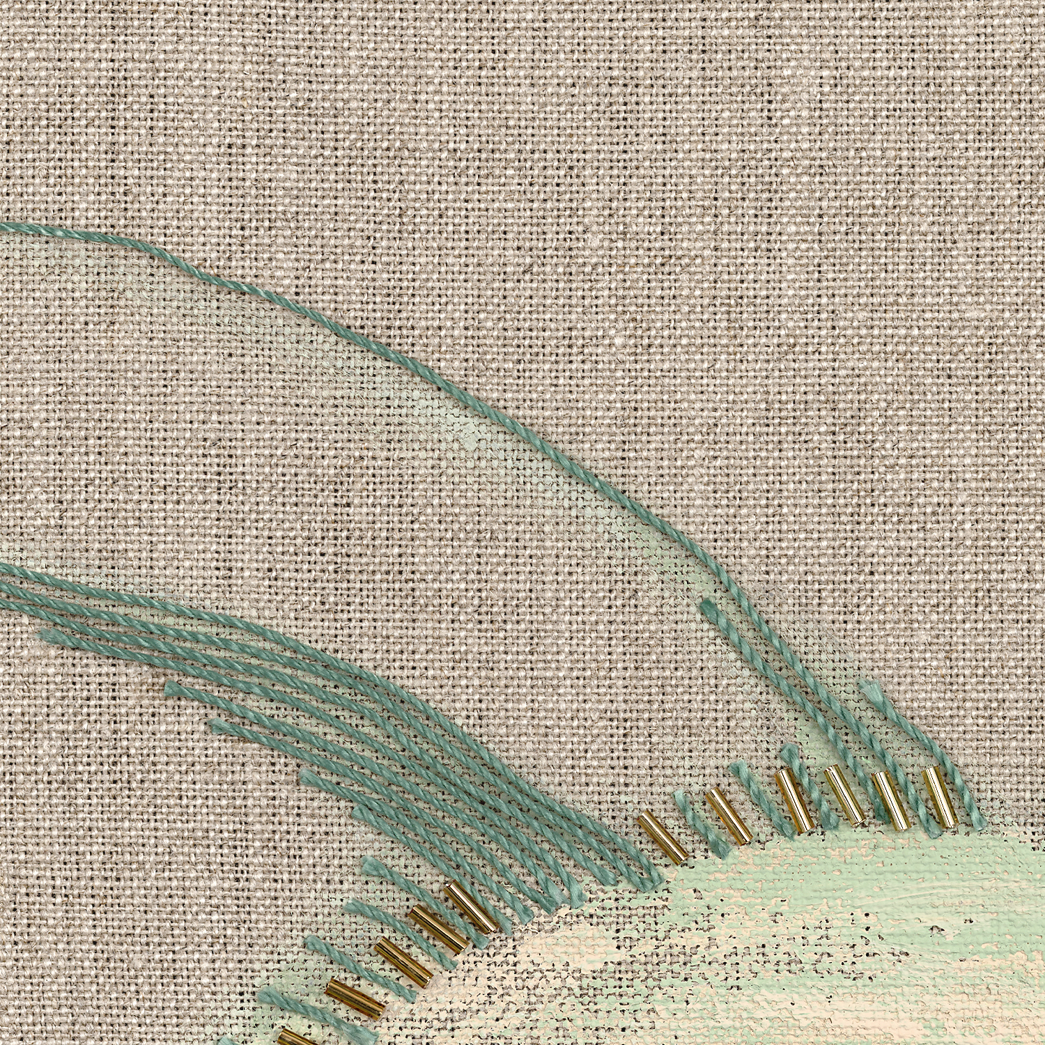 poissons tropicaux sur lin v detail shot 2